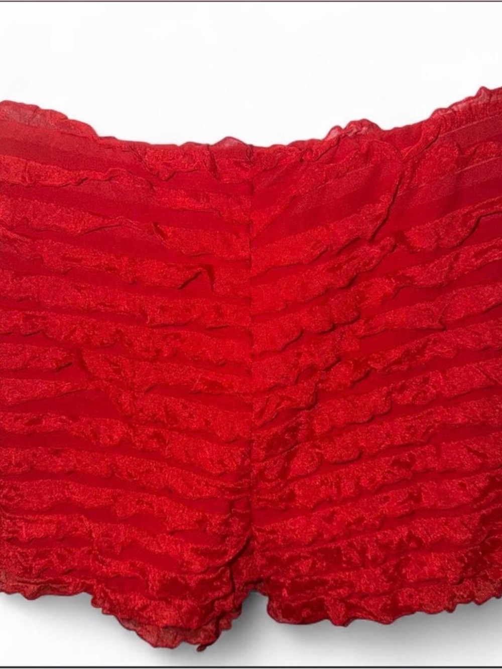 SHEIN Red Ruffle Layered Women's Shorts/Bloomers